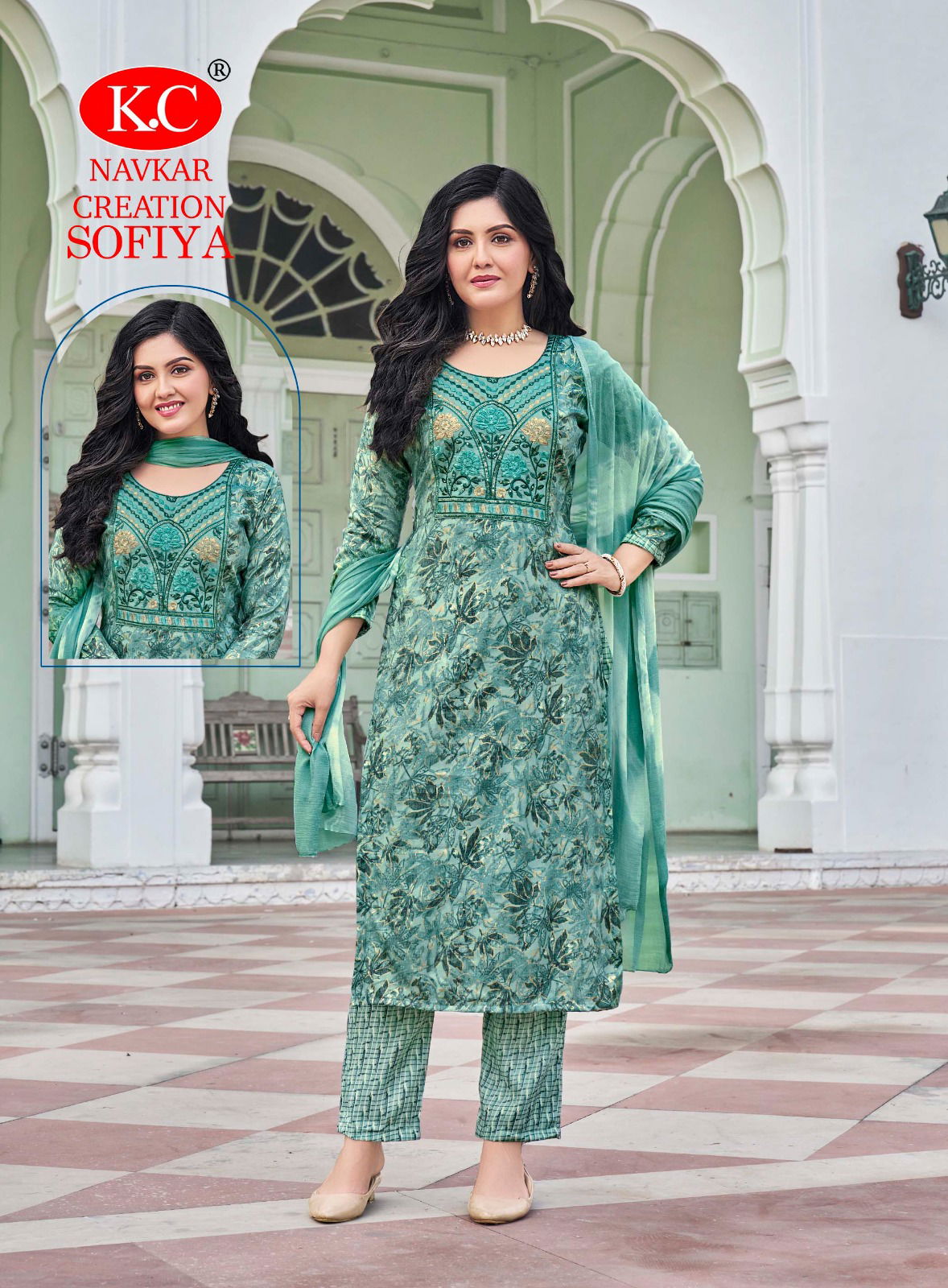 Sofia Vol 6 By Kc Capsul Foil Printed Kurti With Bottom Dupatta Exporters In India